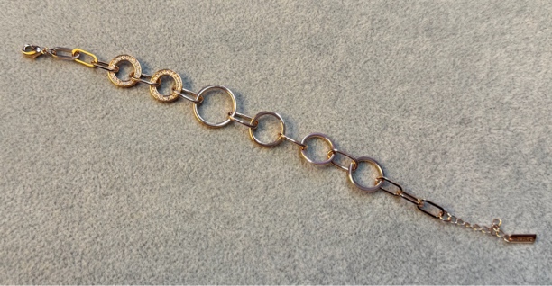 铜合金锆石手链 圆环拼接带钻手链0036