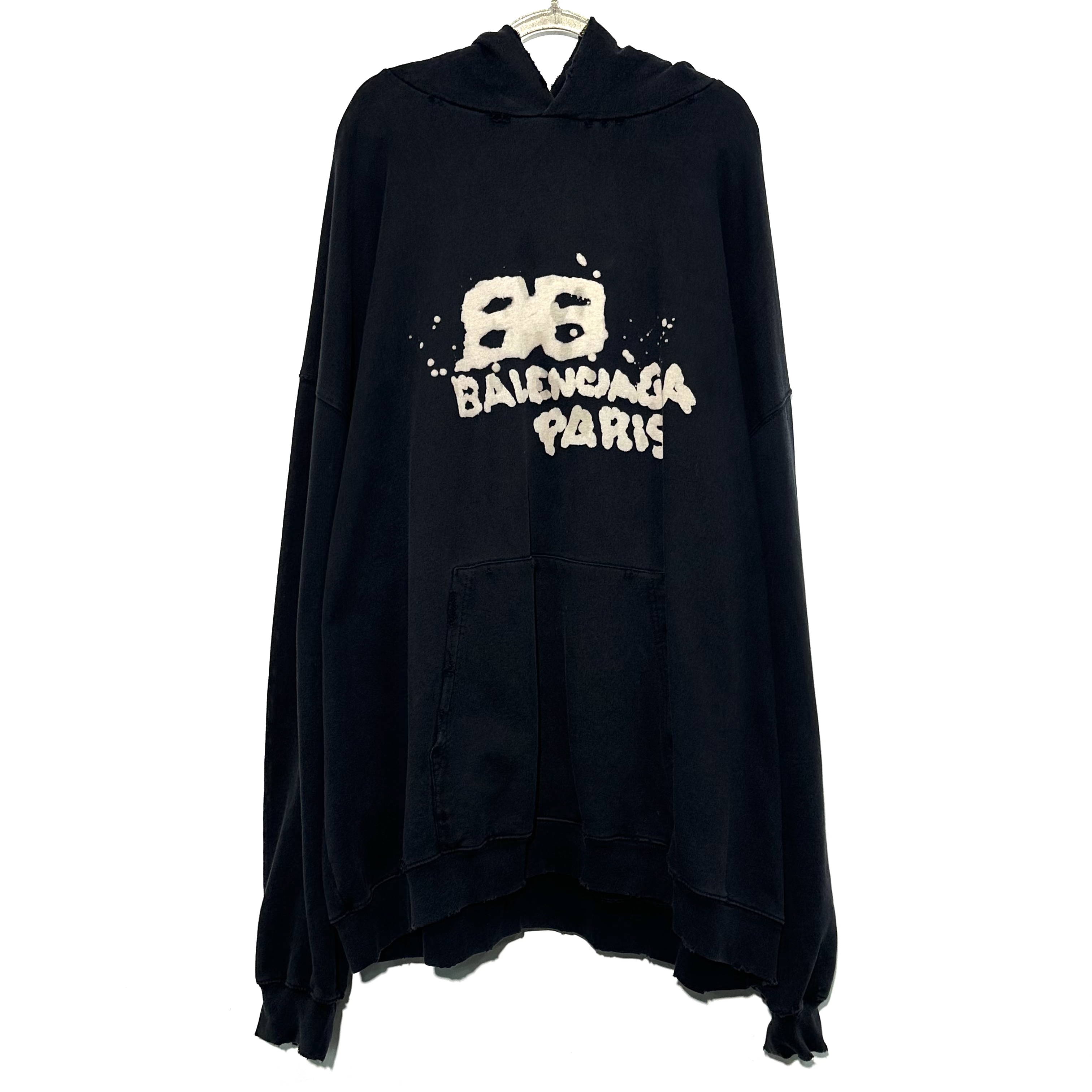 99新 Balenciaga/巴黎世家 L码 经典logo黑色卫衣 0719