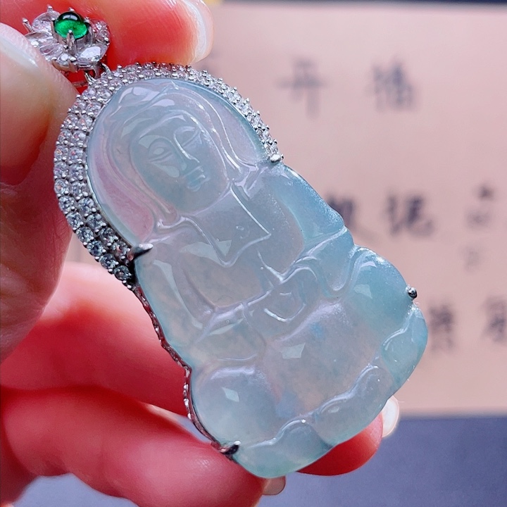 翡翠吊坠(不含链)银S925镶嵌