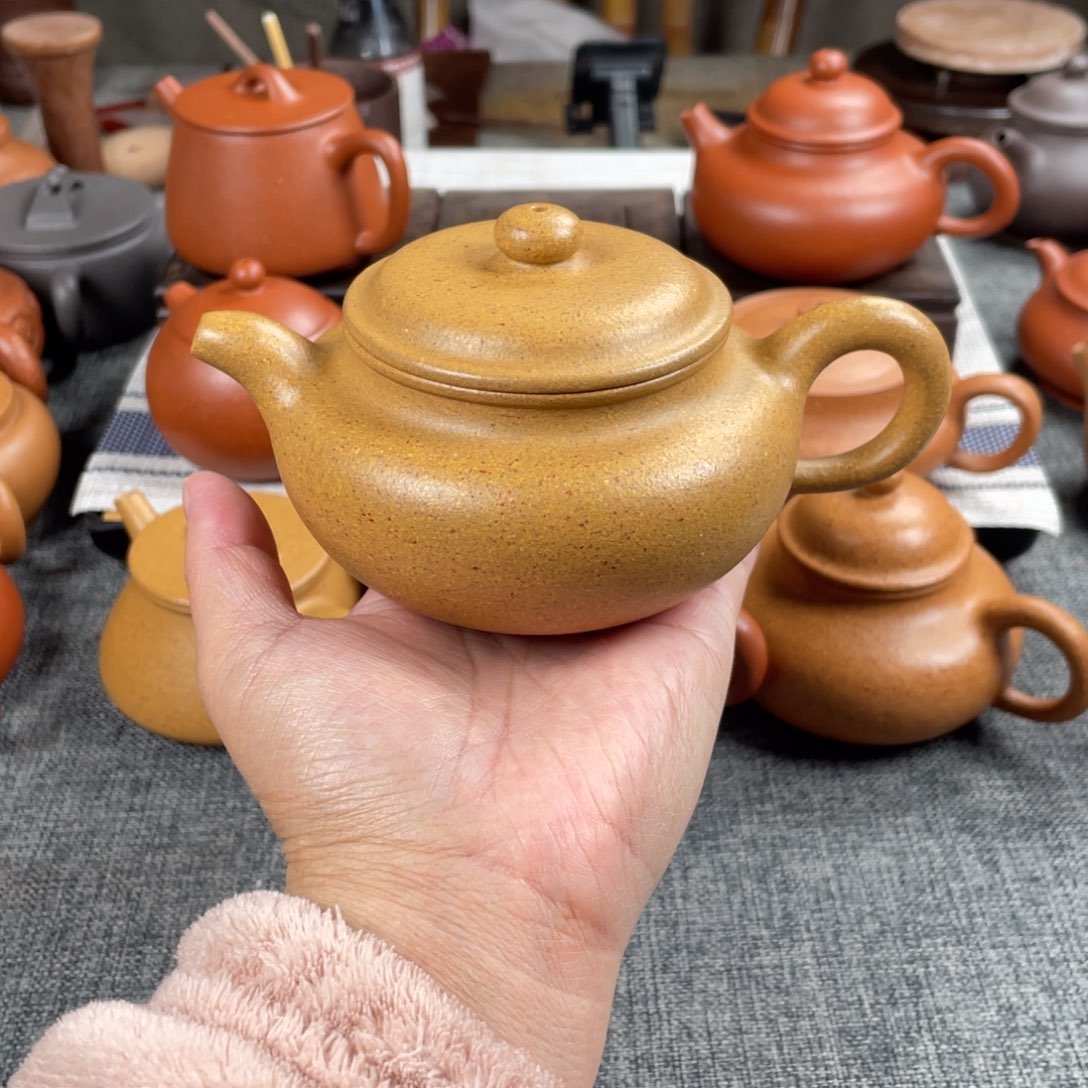 紫砂茶壶黄金段仿古全手30目240