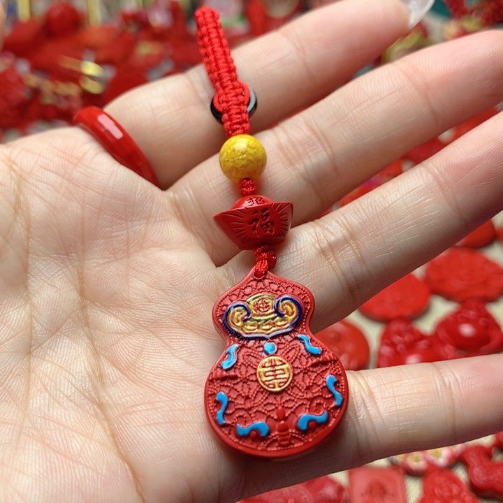 天然辰砂工艺品朱砂钥匙扣