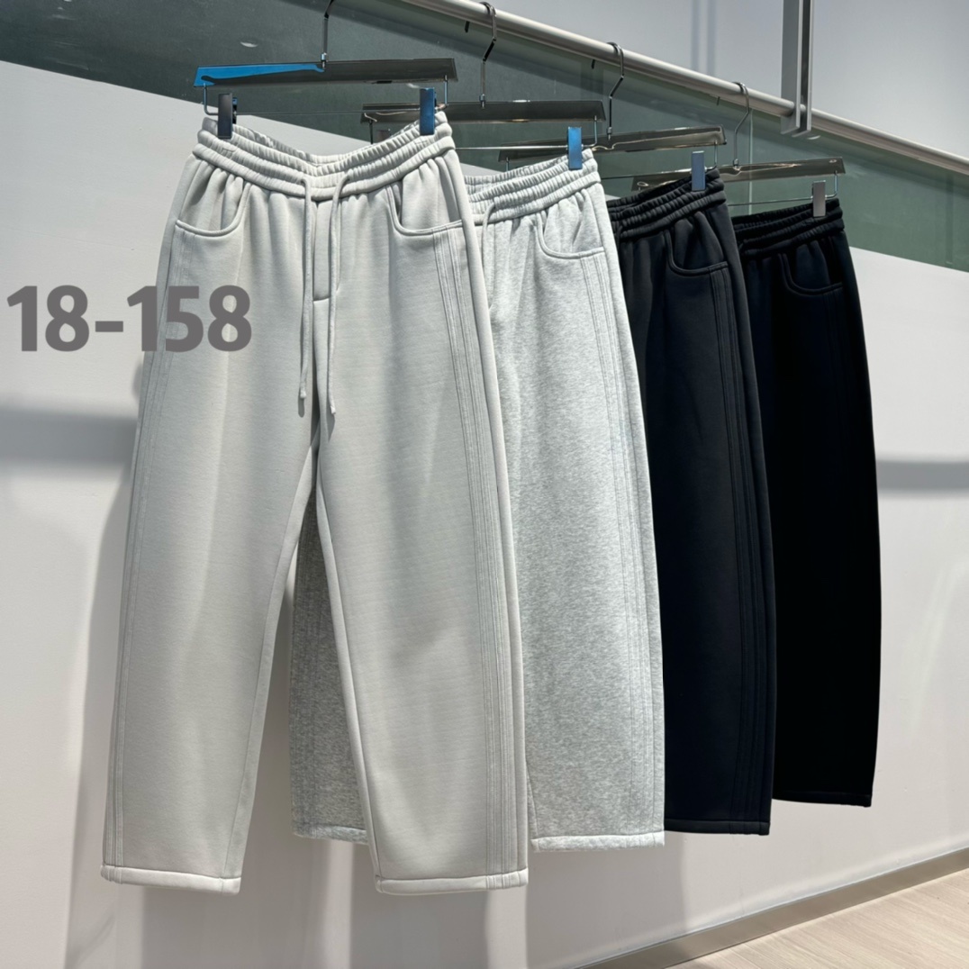 拼接水洗立体剪裁防风冬季加绒休闲裤秋冬时尚微弯刀男士运动卫裤