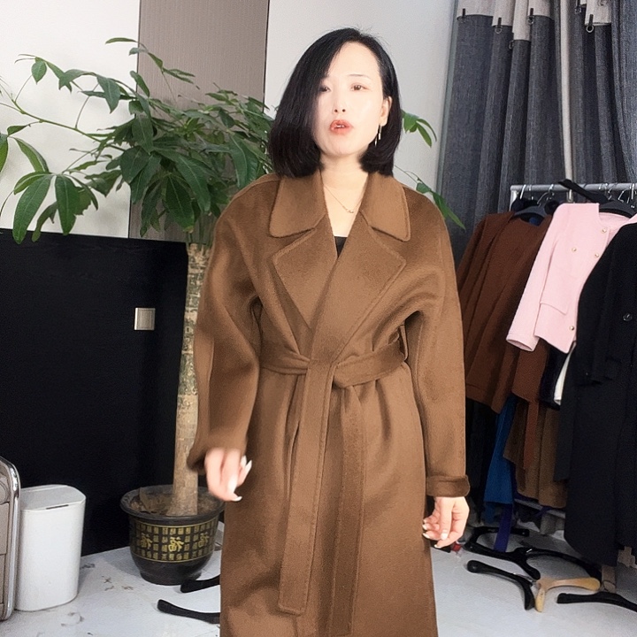 双面呢大衣M码浴袍长款