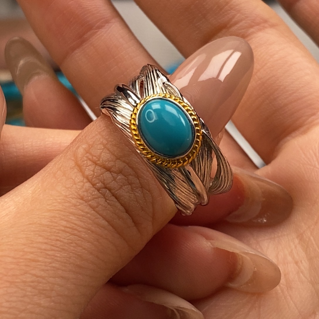 银S925镶嵌绿松石挂件