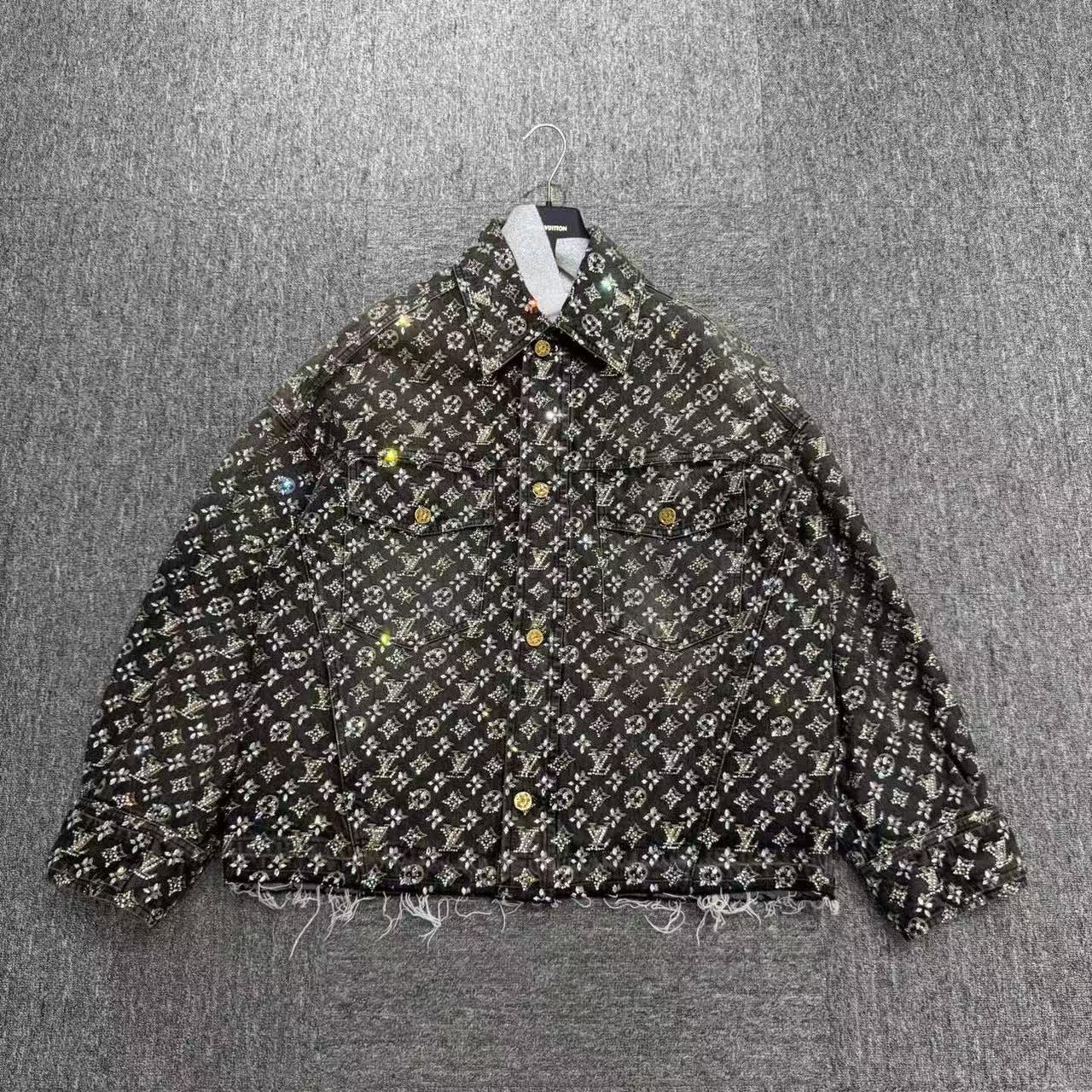 未使用 LouisVuitton/路易威登 水钻满印老花牛仔夹克/48码/18074