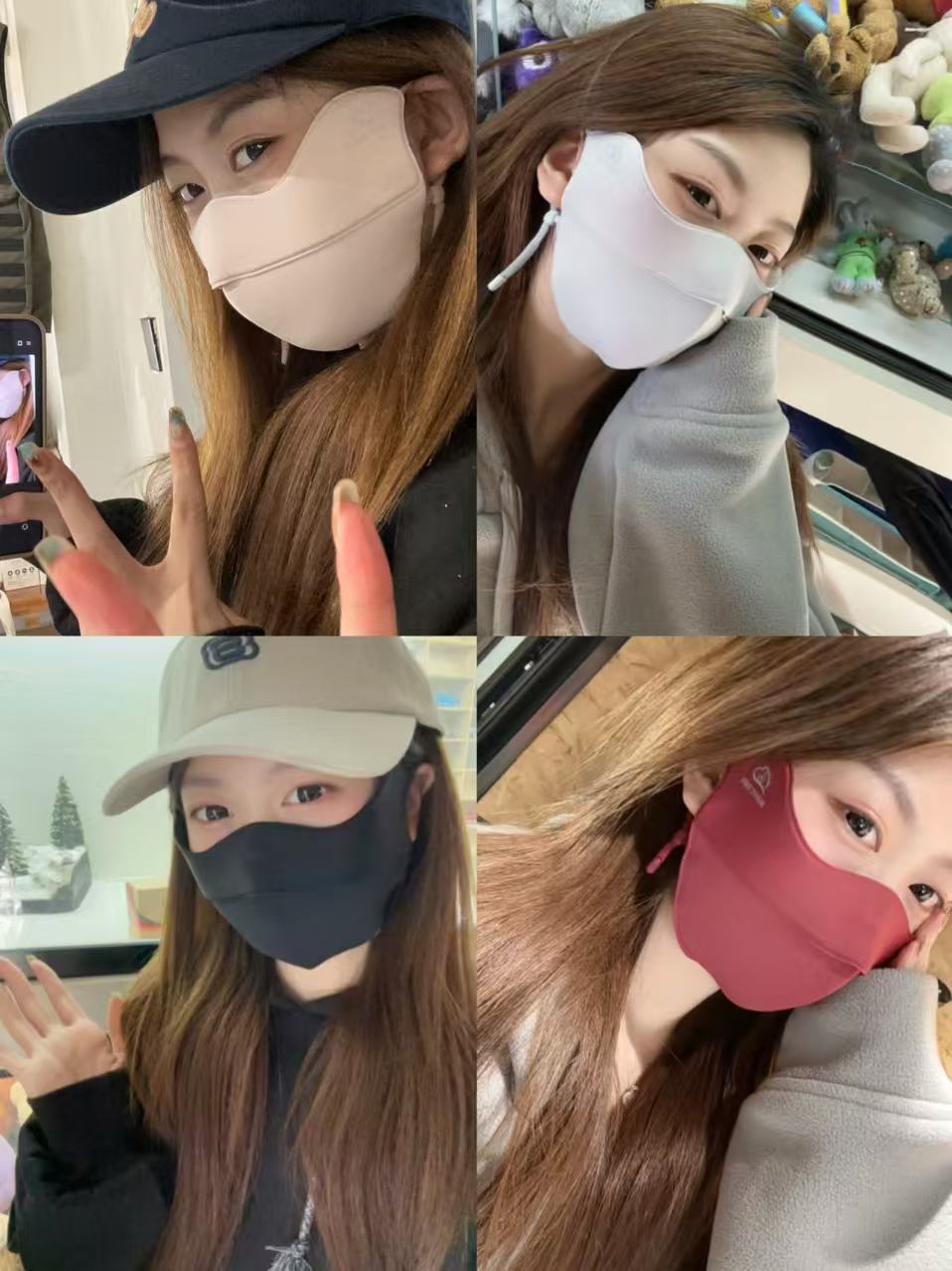 保暖透气立体海绵骑行口罩防风防尘户外适用可水洗