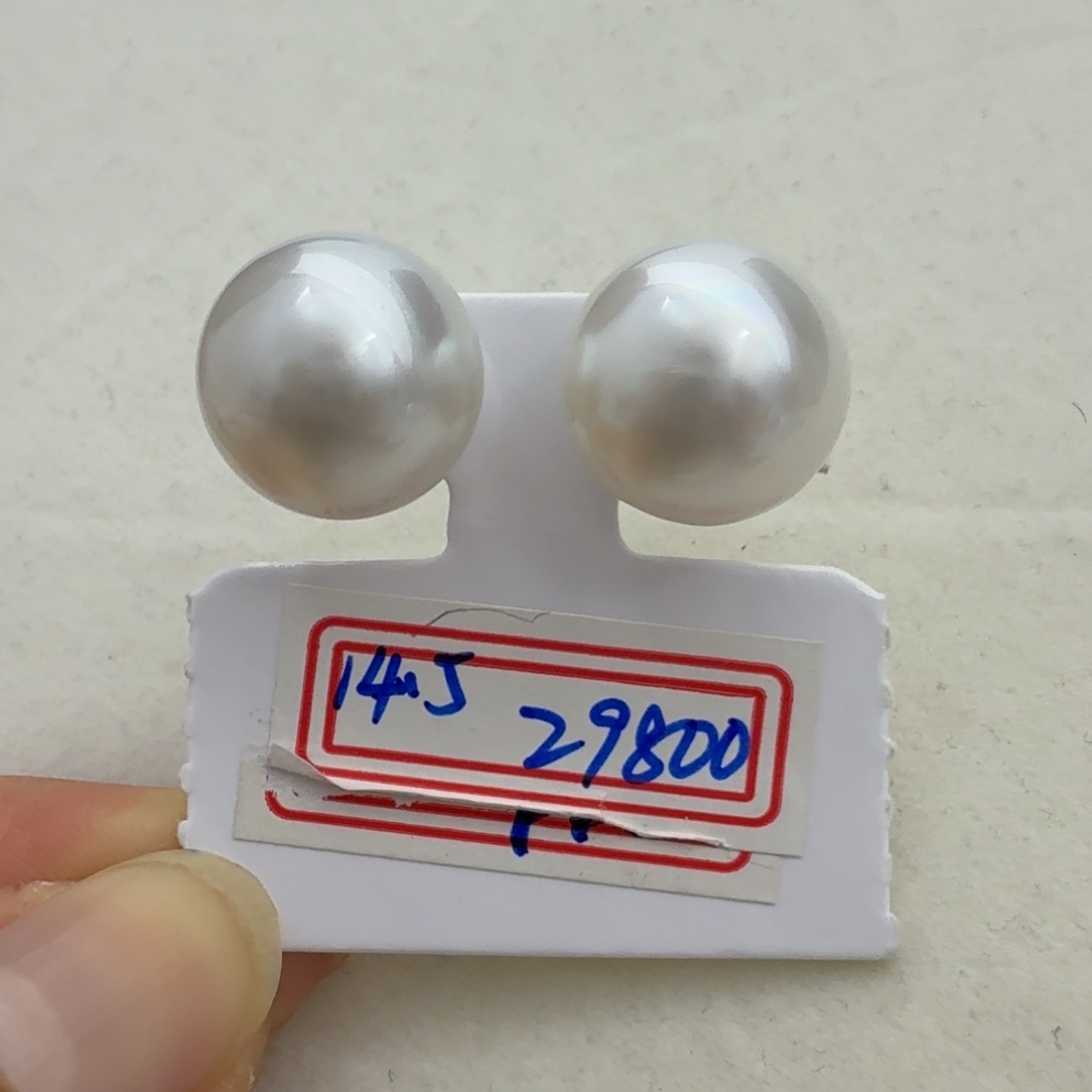 银S925镶嵌耳饰海水珍珠