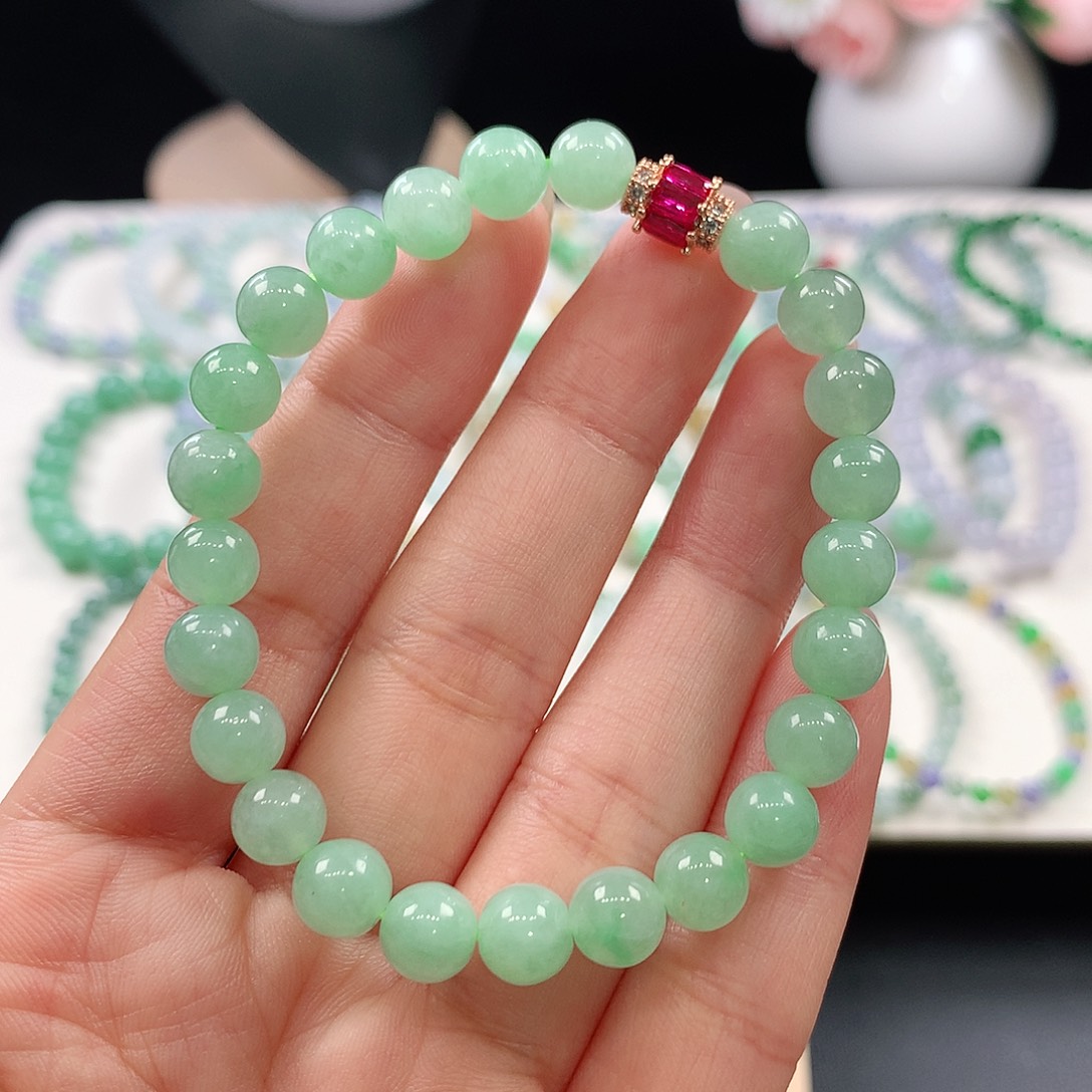 翡翠未镶嵌手链7.4mm