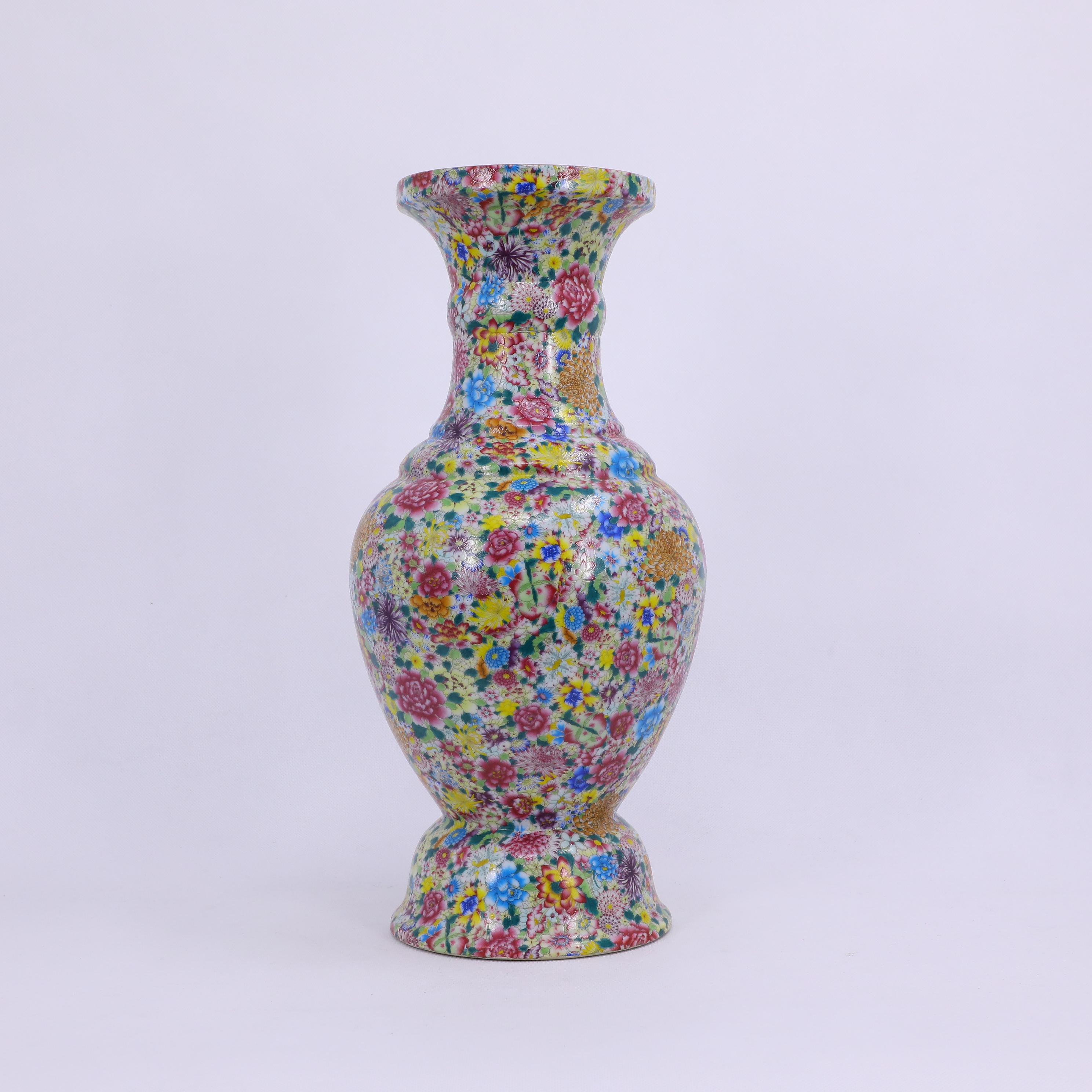 古陶瓷/粉彩百花不落地大瓶LOT1879