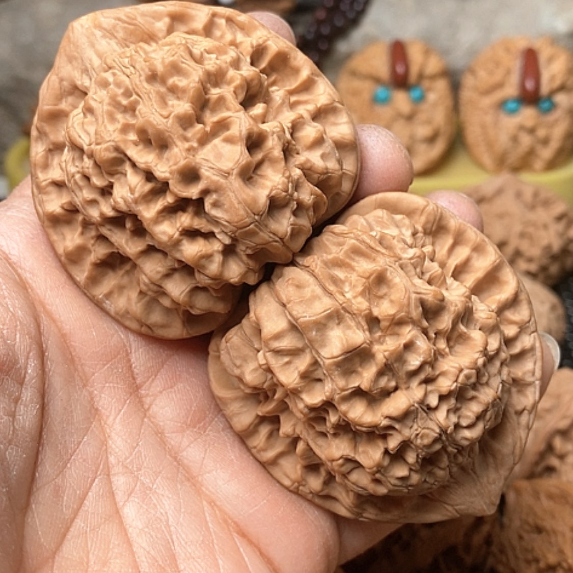 【闪购商品】文玩核桃把件62.1克大官帽51