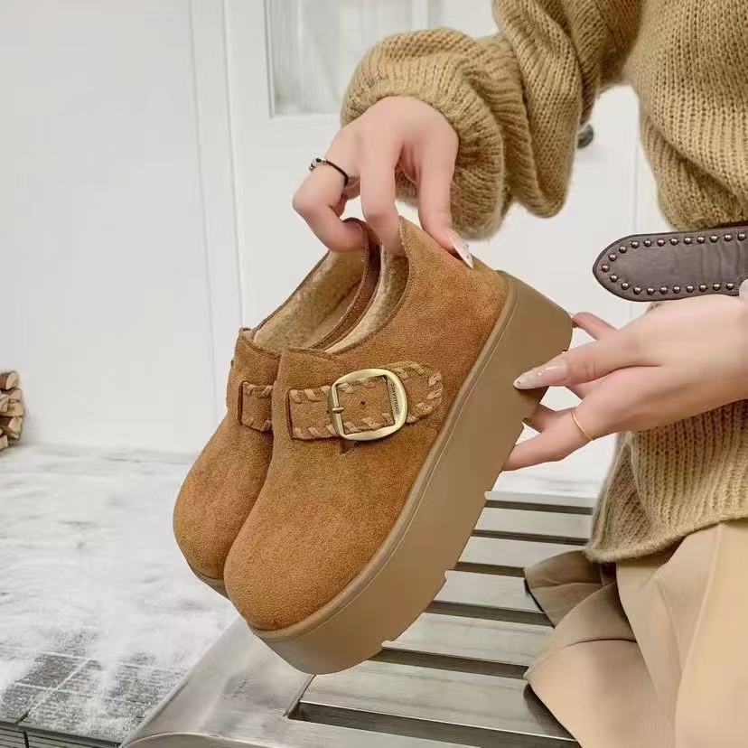 阳5026-韩版编织厚底勃肯鞋保暖休闲鞋棉鞋