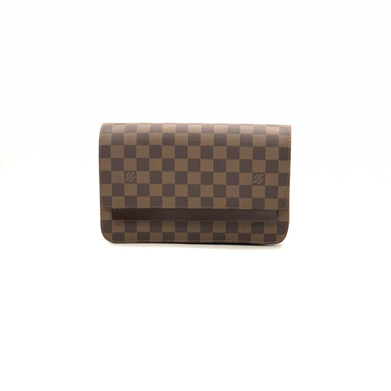 95新 LouisVuitton/路易威登 棕棋盘格手拿包
