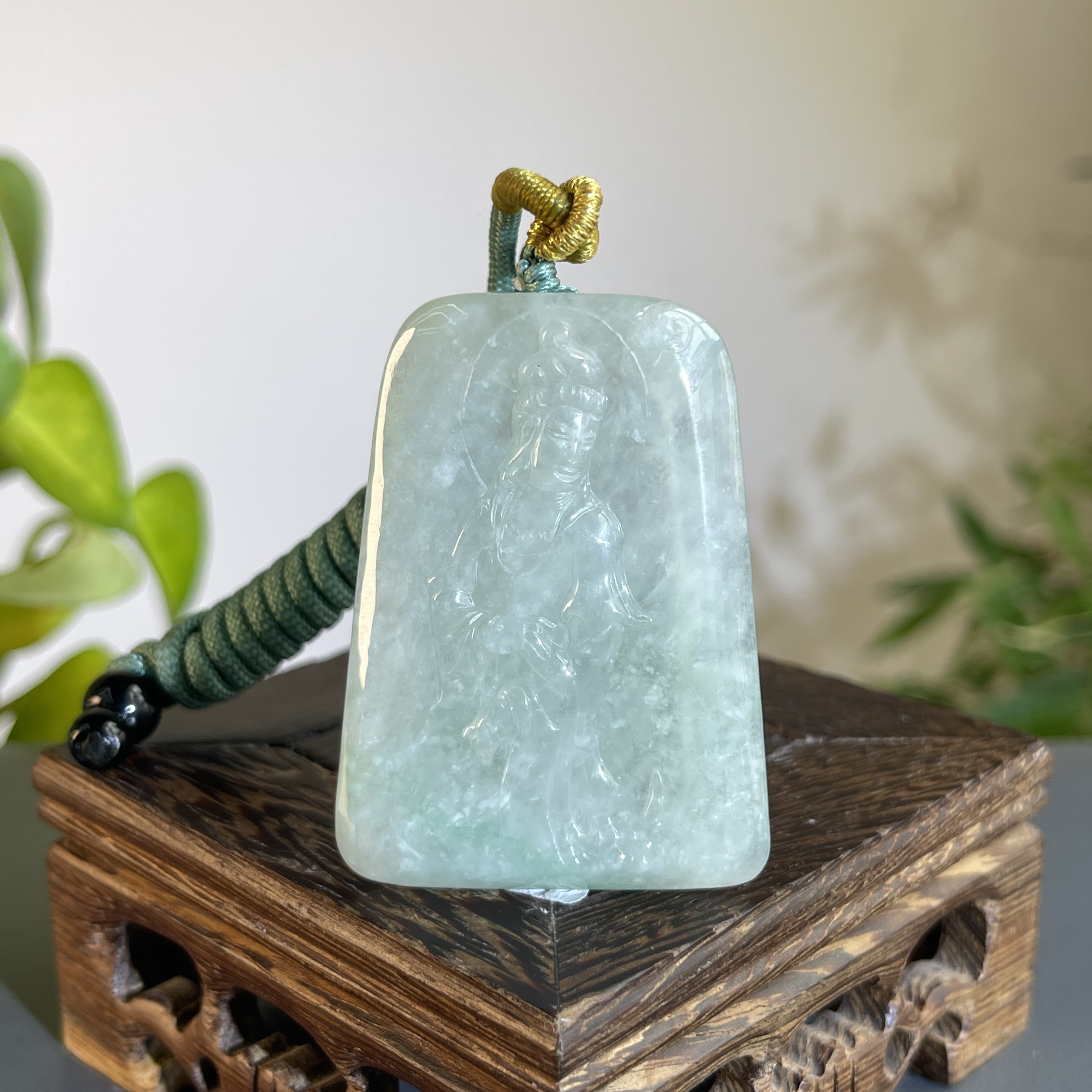 JXB15-53 天然缅甸A货翡翠  观音