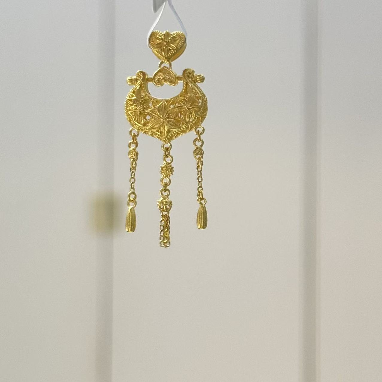 新年-X/Q【百年好合锁包吊坠】足金999精工5G