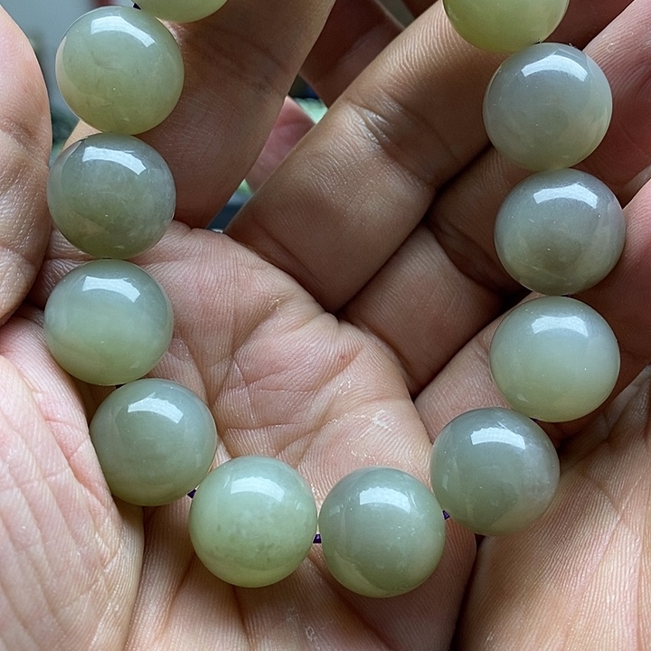 【闪购商品】和田玉手链未镶嵌和田玉烟紫16