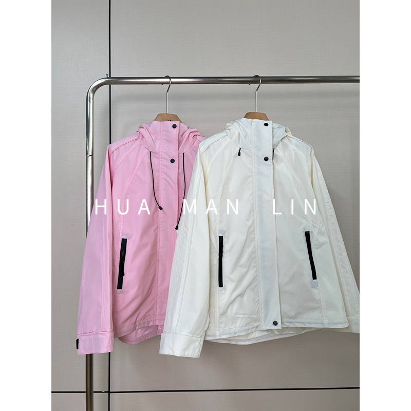 【花满林】两色连帽撞色拉链外套51635