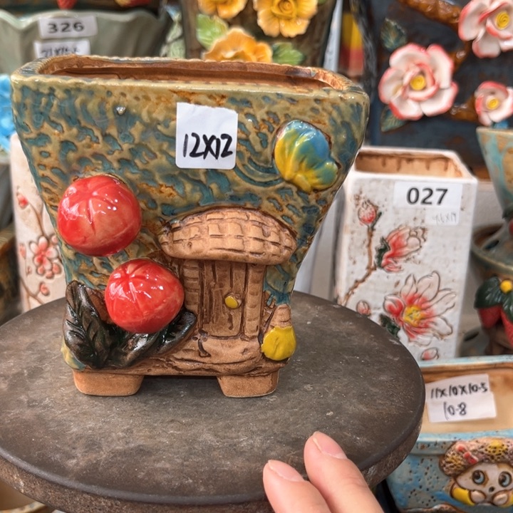 紫砂花盆粗陶材质多肉花盆