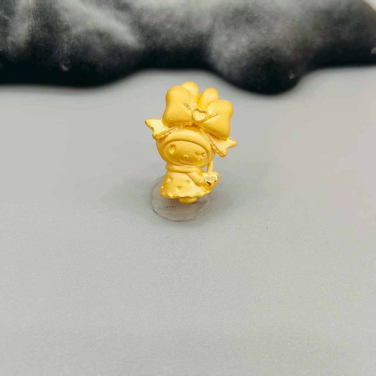 【珺铺黄金】足金999蝴蝶结Wink美乐蒂素金3D硬金转运珠饰品