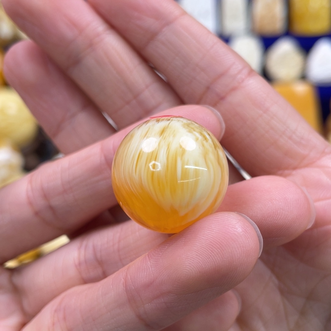 蜜蜡裸石未镶嵌琥珀蜜蜡珠子卡21.5mm