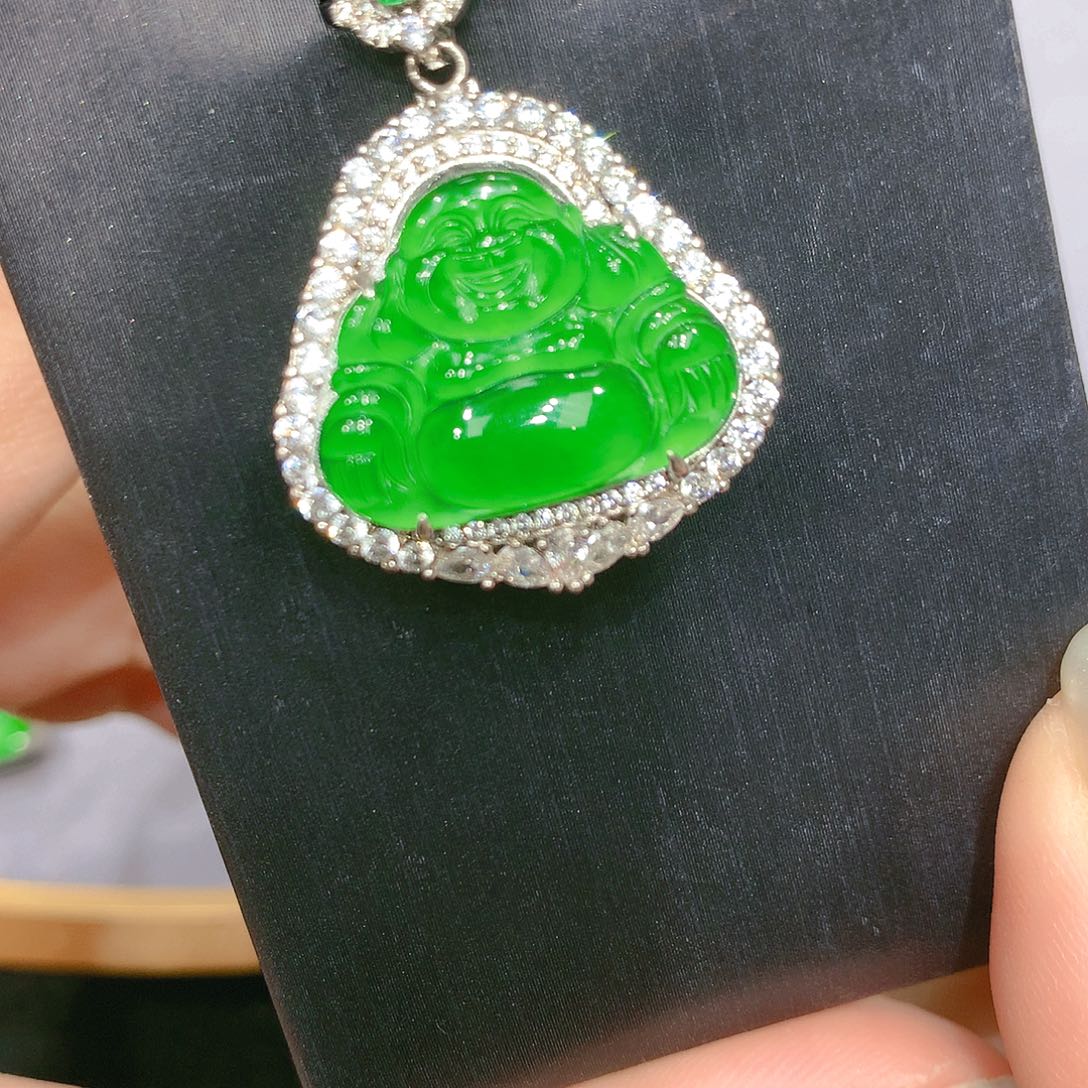 翡翠颈饰银S925镶嵌88555