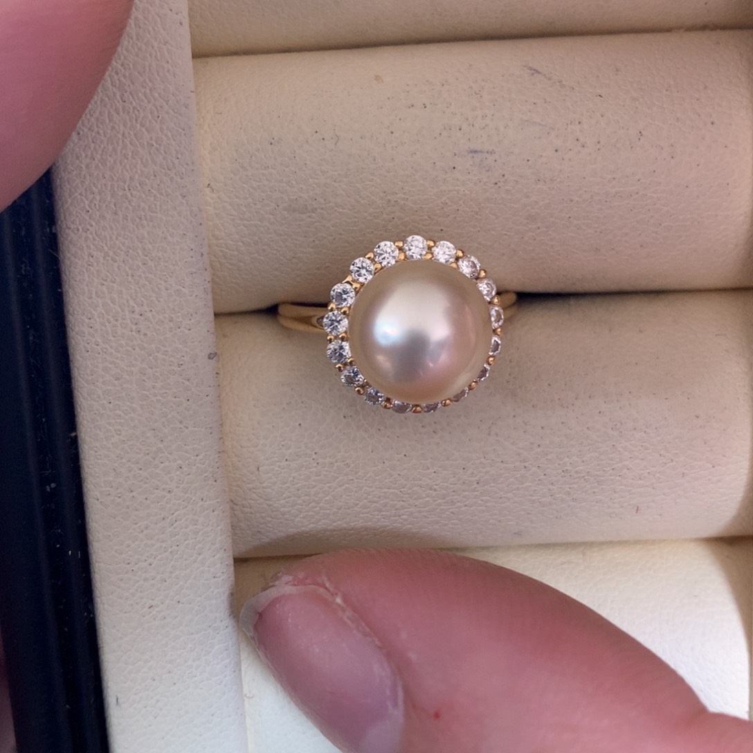 海水珍珠戒指银S925镶嵌