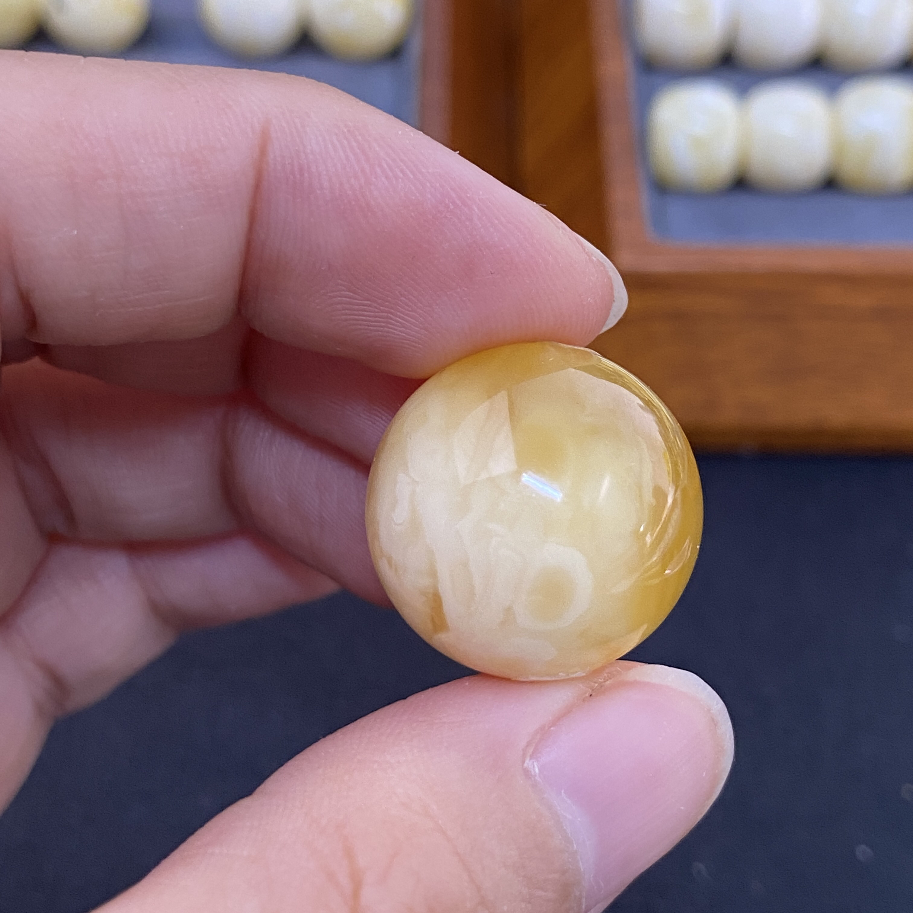 19.6mm天然蜜蜡圆珠锁骨珠G222大单珠猴头星月金刚也饿玩配饰妖花