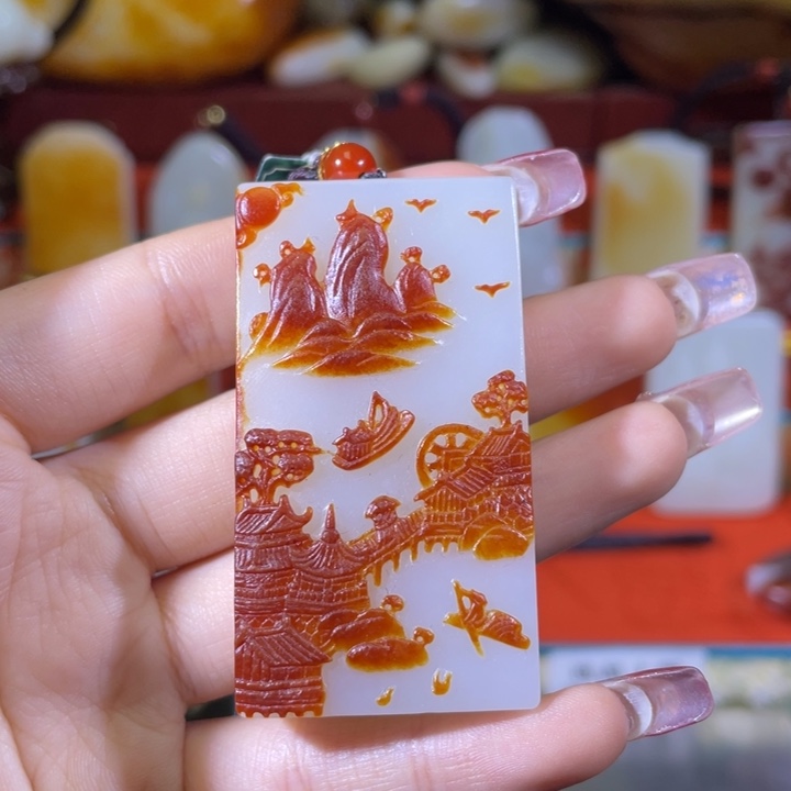 和田玉挂件未镶嵌我***，