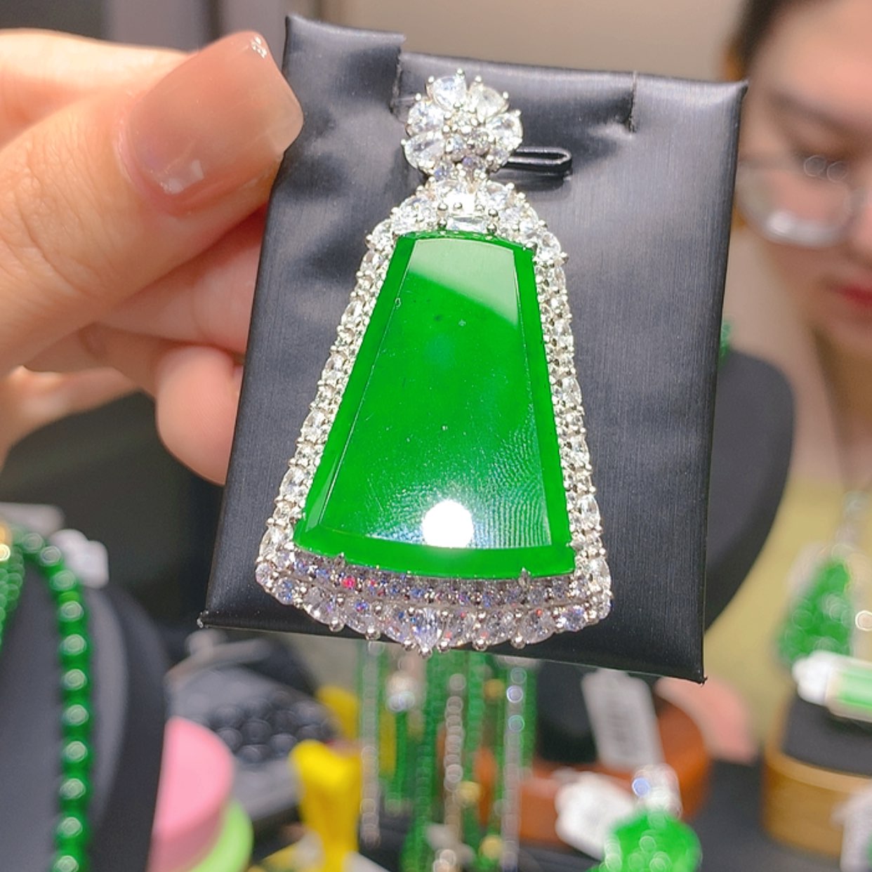 【闪购商品】翡翠银S925镶嵌颈饰7柒姐