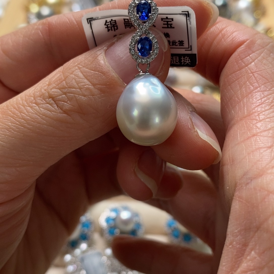 海水珍珠颈饰银S925镶嵌