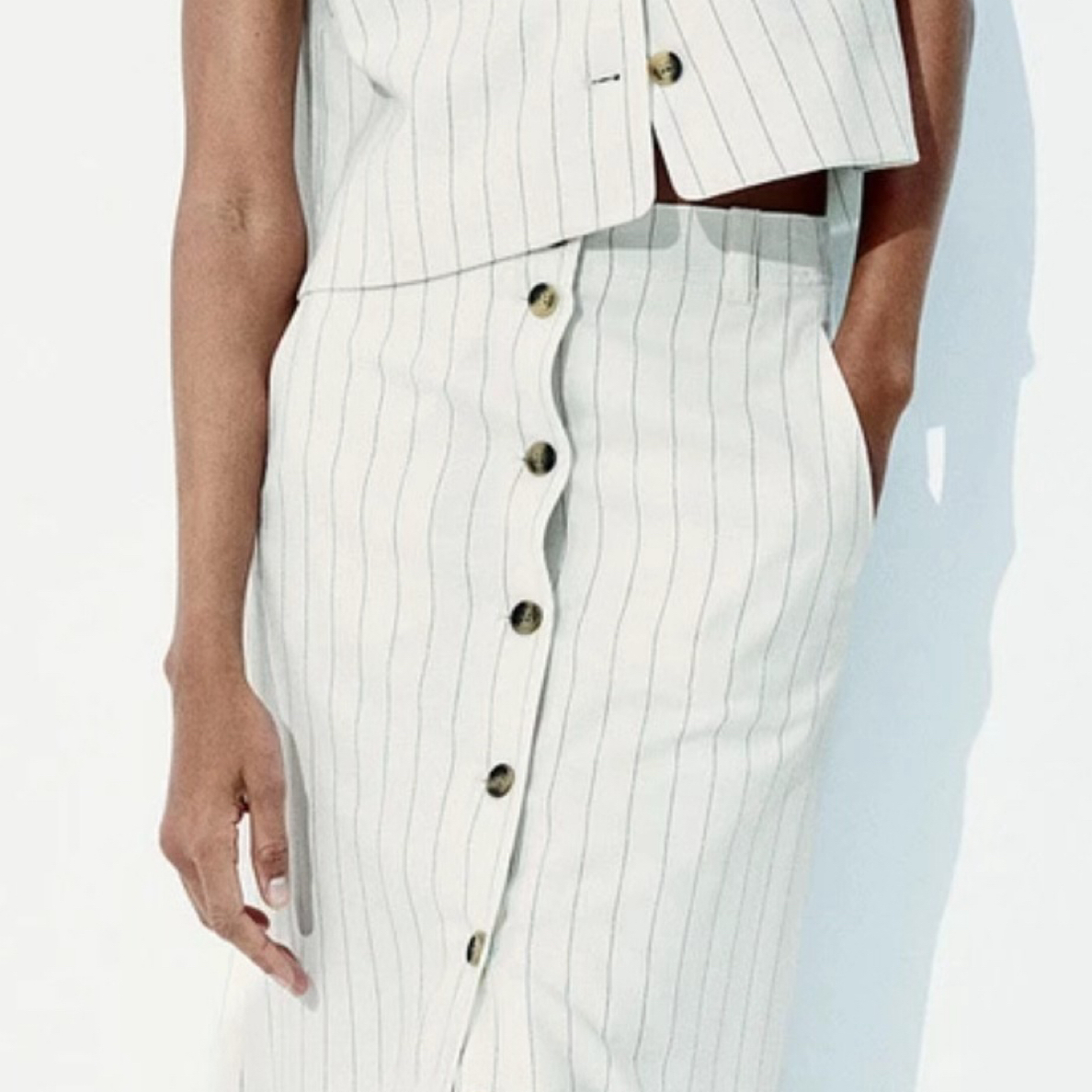 气质开叉直筒裙设计感百搭包臀女士棉麻半身裙一步裙包臀裙白色