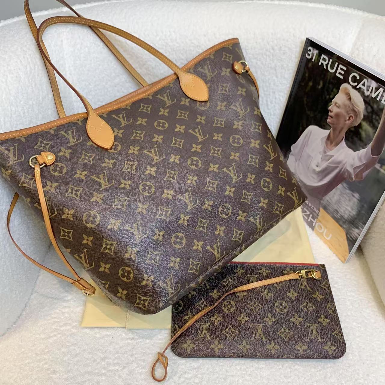 95新 LouisVuitton/路易威登 壹臻/ 老花neverfull中号包21751779