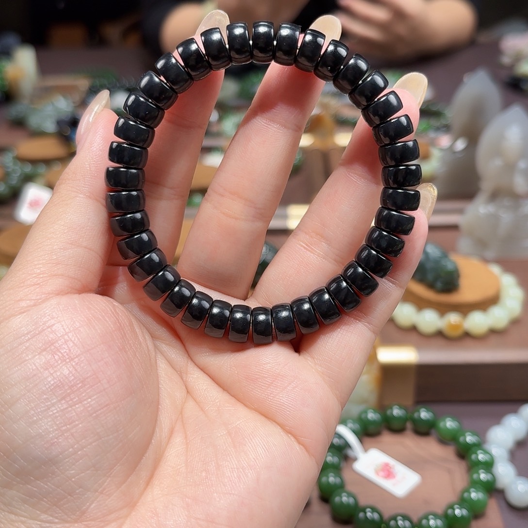 和田玉未镶嵌手链特细和田9.8 