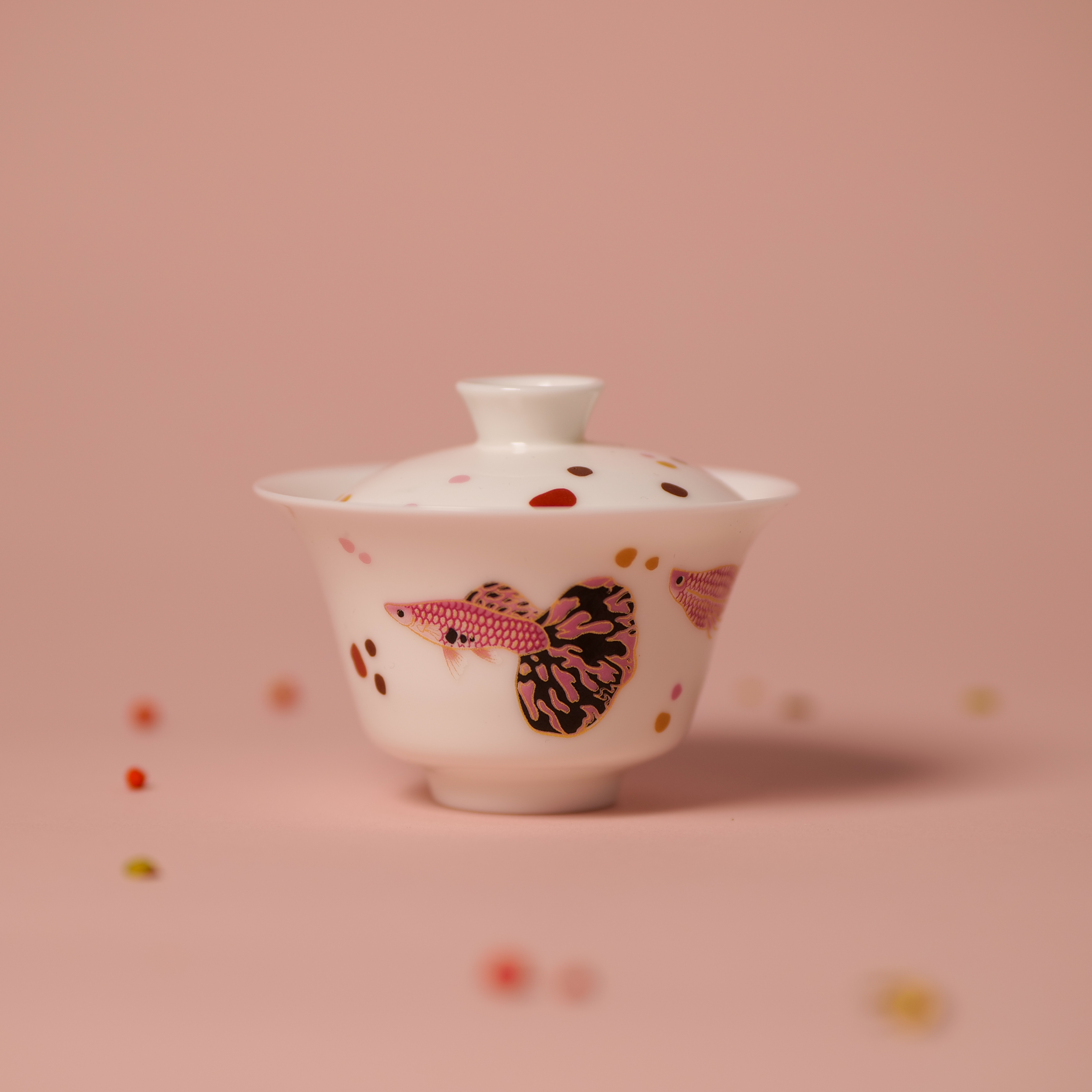 ZC0010 山怂 展瓷 丹鲤浮雪·初夏盖碗