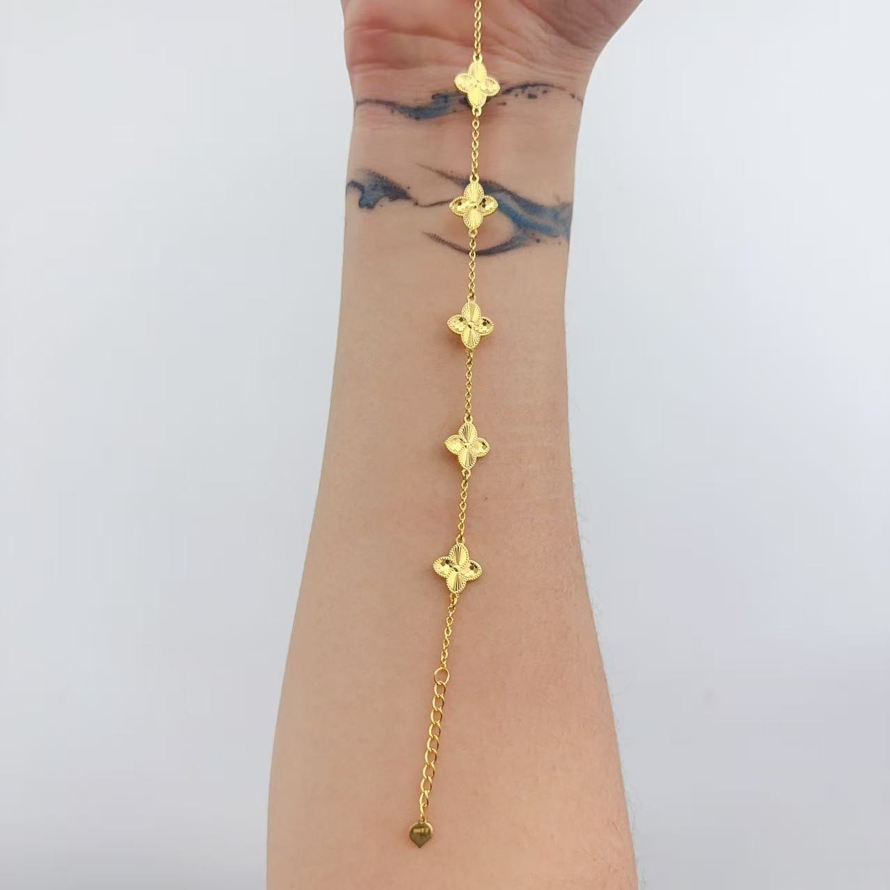 {江江好} 足金999 5G工艺 单品单件 满圈老花手链 5.47g