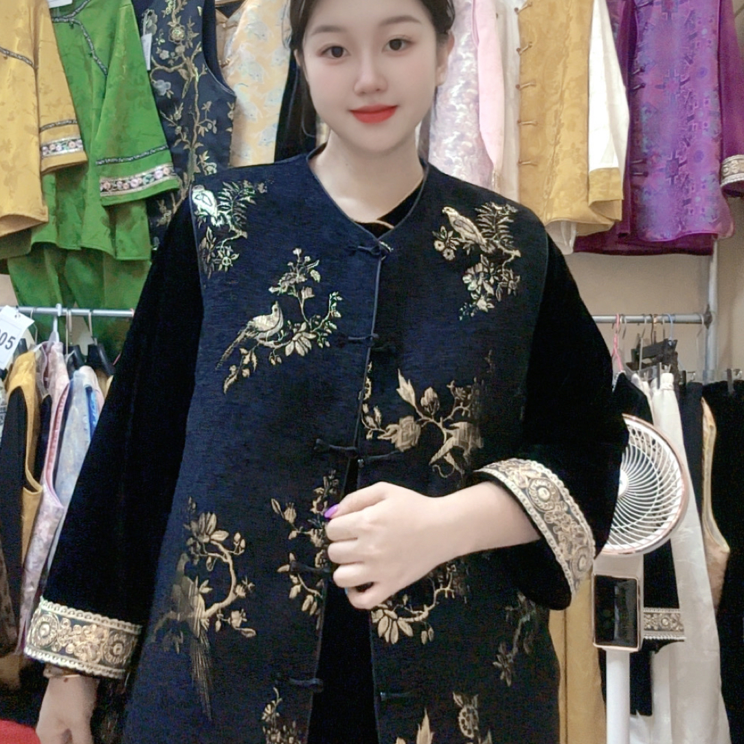 【晓林】新中式中国风马甲外套女士秋冬季新款时尚坎肩无袖（容鸟）