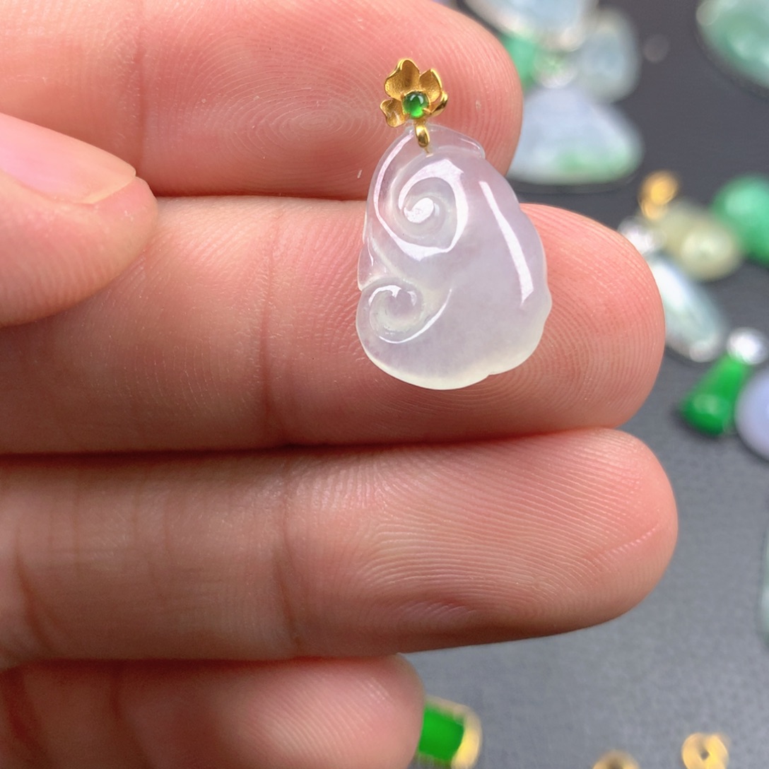 【闪购商品】翡翠18K金镶嵌颈饰翡翠