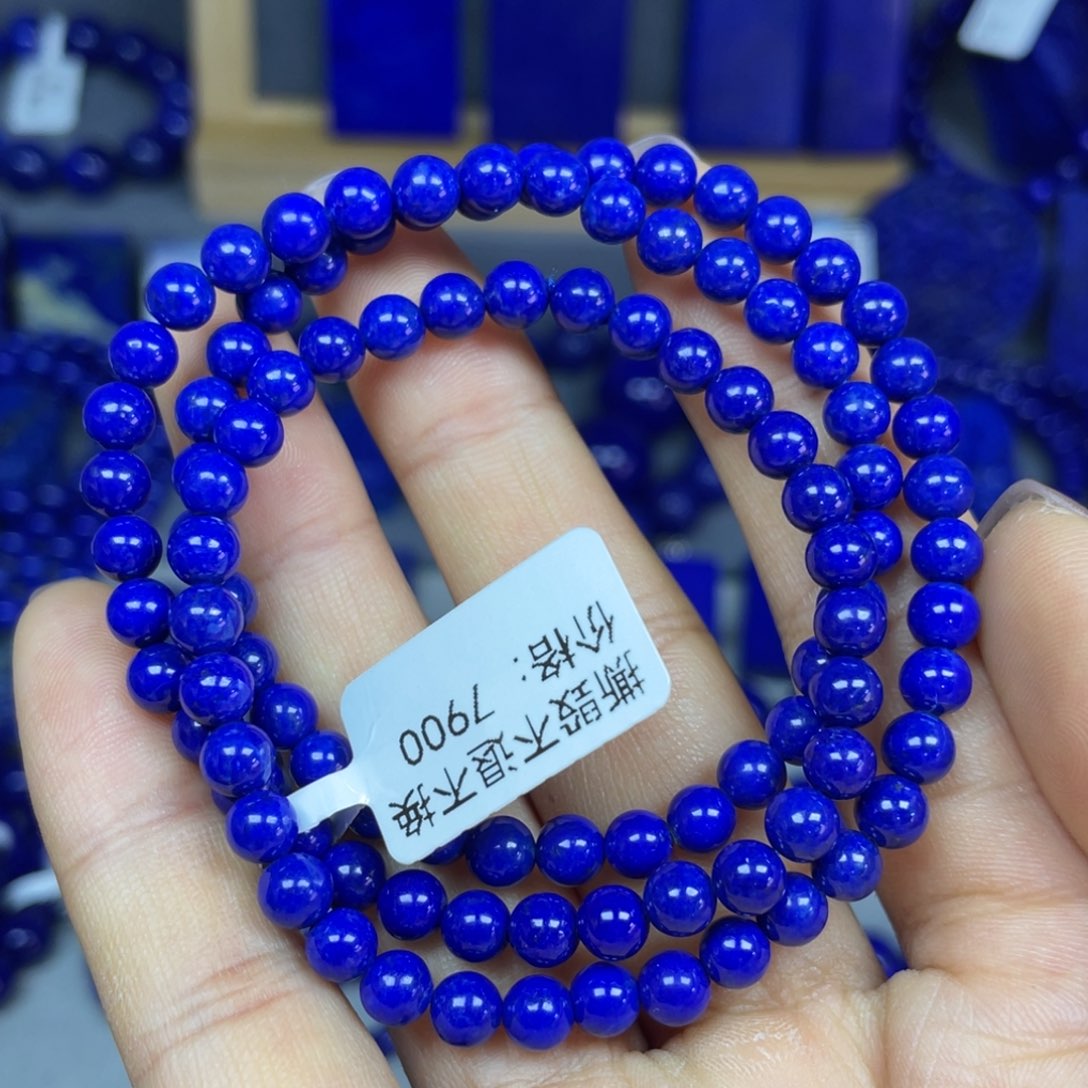 青金石5mm多圈项链未镶嵌