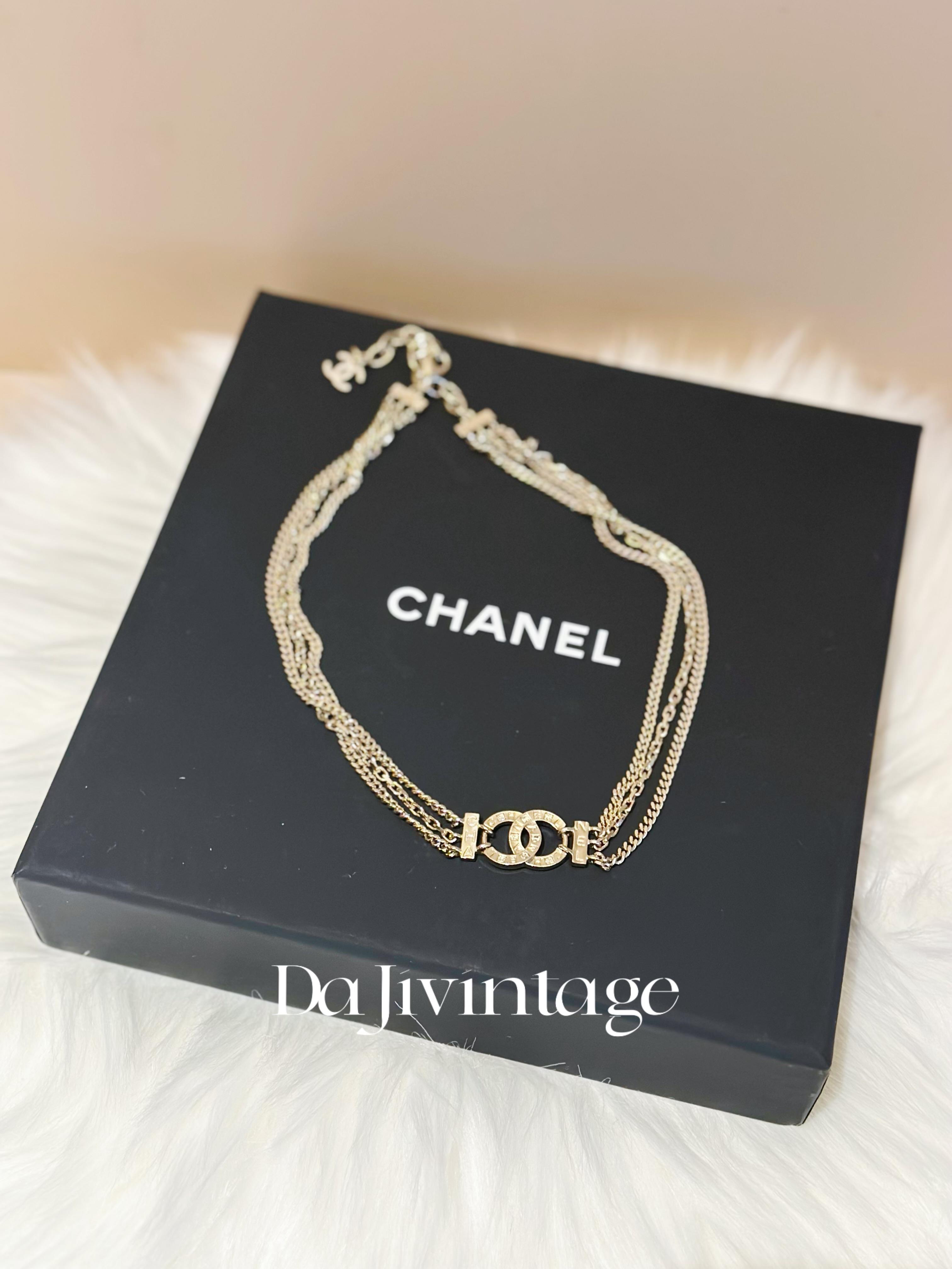 95新 Chanel/香奈儿 大吉中古3/Chanel香奈儿三层金色双c项链