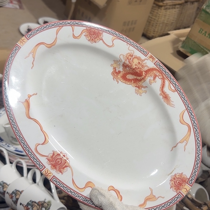 库存微瑕大鱼盘一个