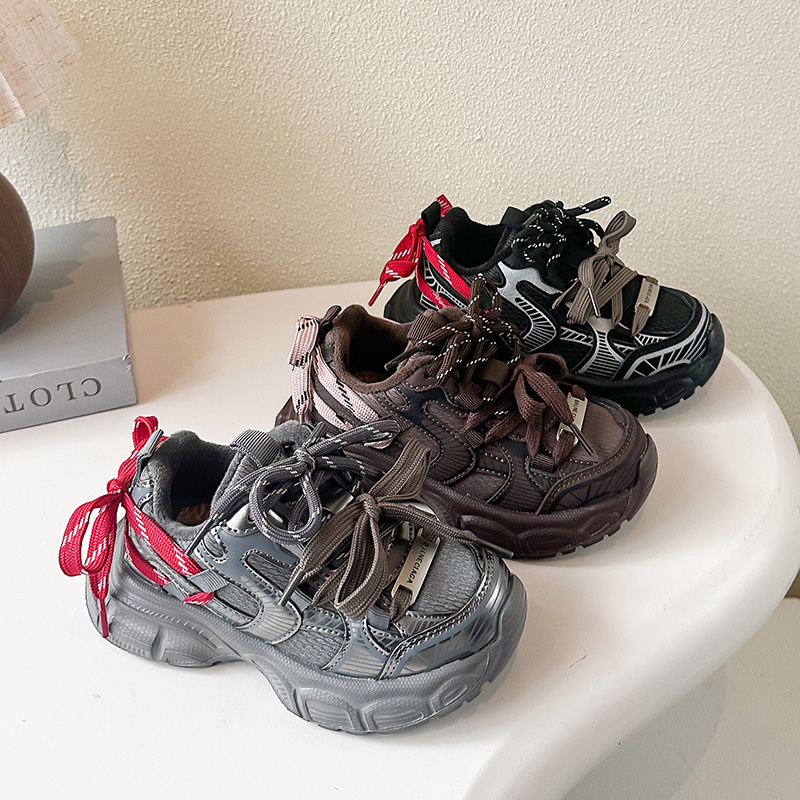 【龙蛋蛋专属】2025冬季新款儿童加绒老爹鞋休闲软底中大童潮老爹鞋