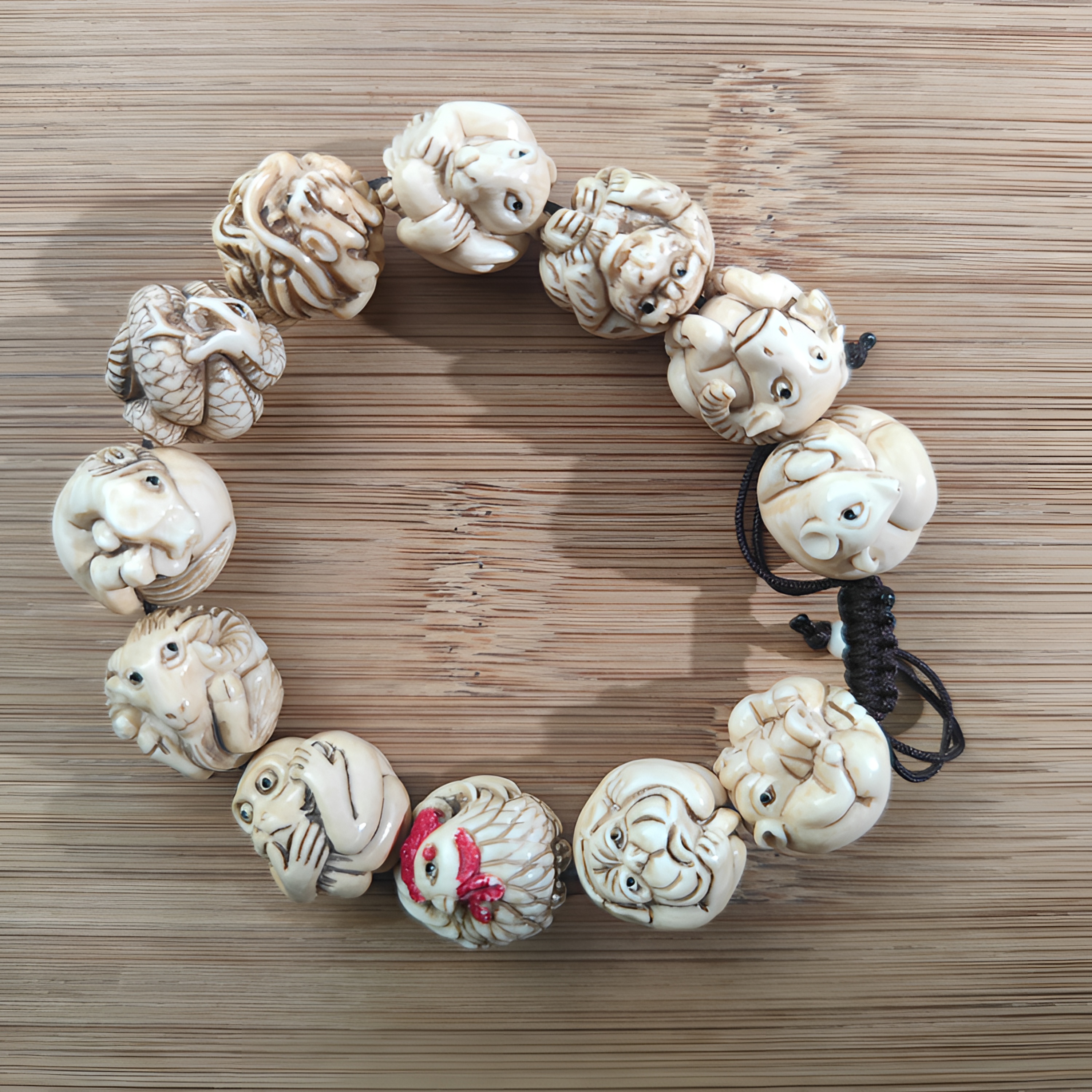 3000b松山 天然猛犸牙 十二生肖手串 支持复检