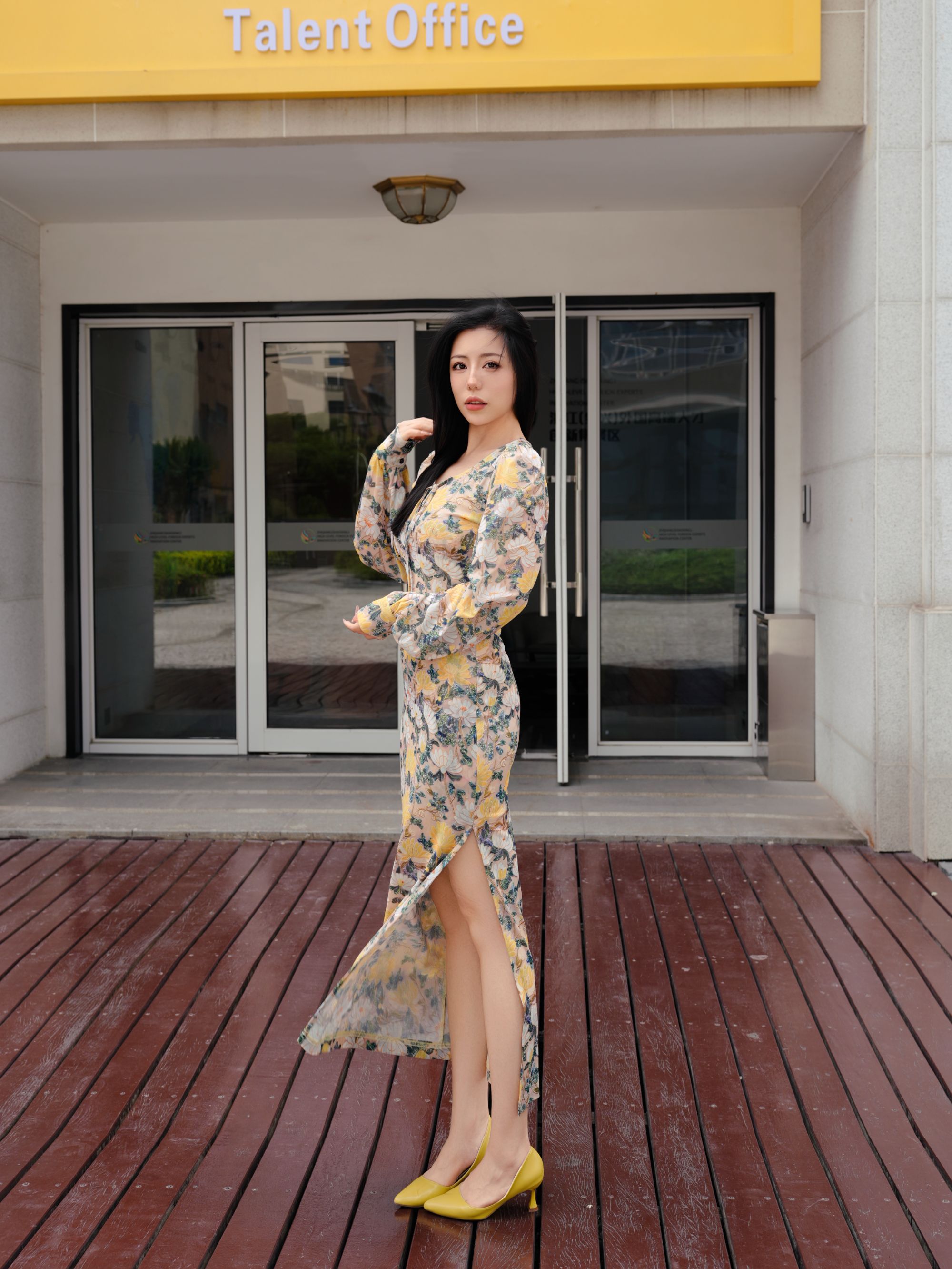 HZHJ原创设计师款馥郁花影夏季连衣裙时尚法式气质1967修身长款