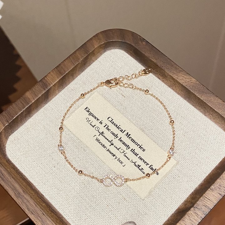 铜合金合成锆石手链 【莫比乌斯】百搭简约小众个性设计感手链A1453