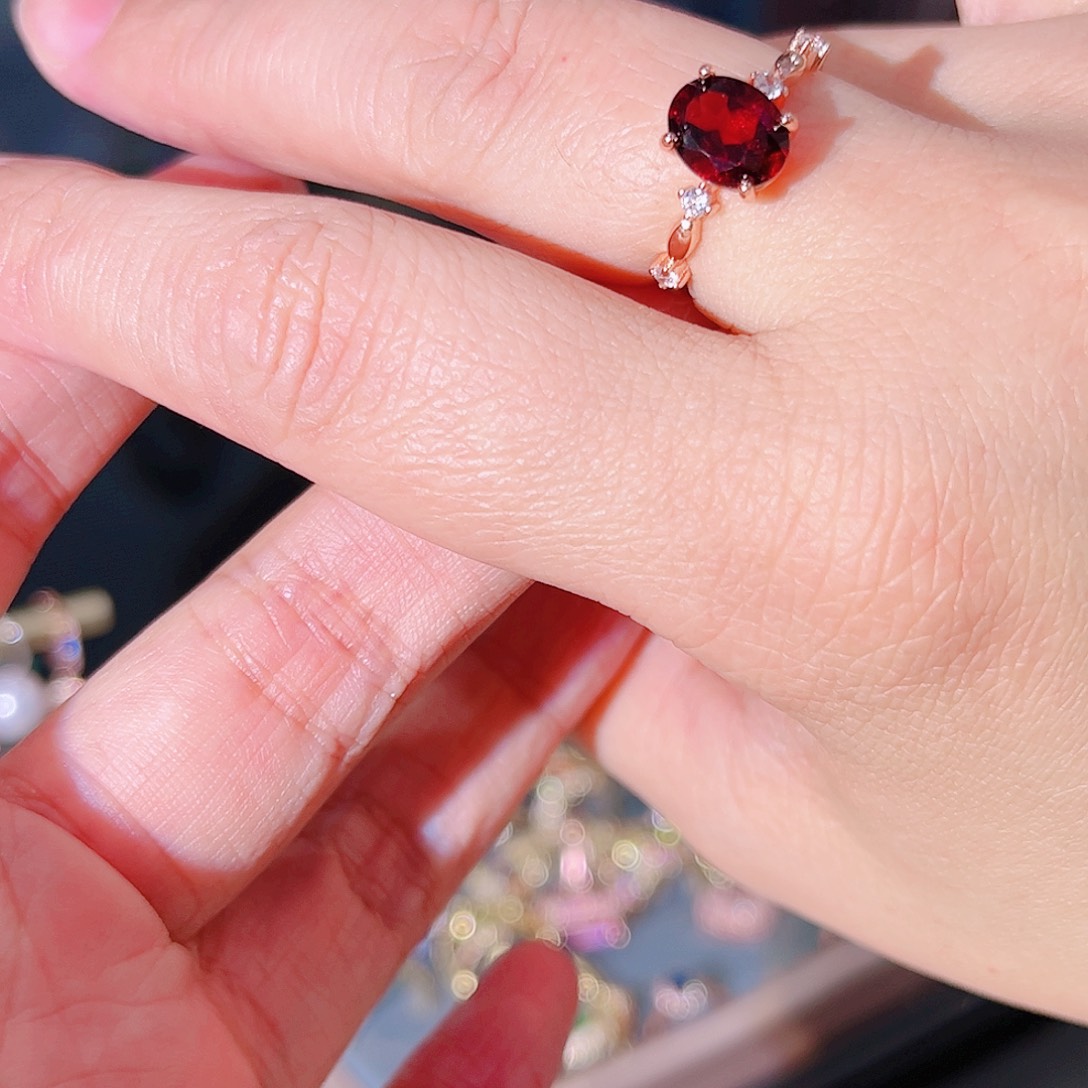 水晶颈饰银S925镶嵌戒指