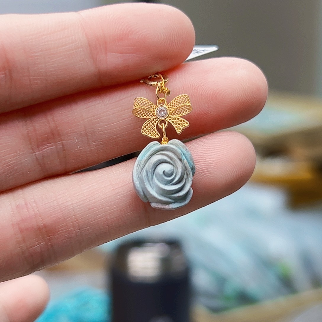 绿松石珠宝奇石18K金镶嵌