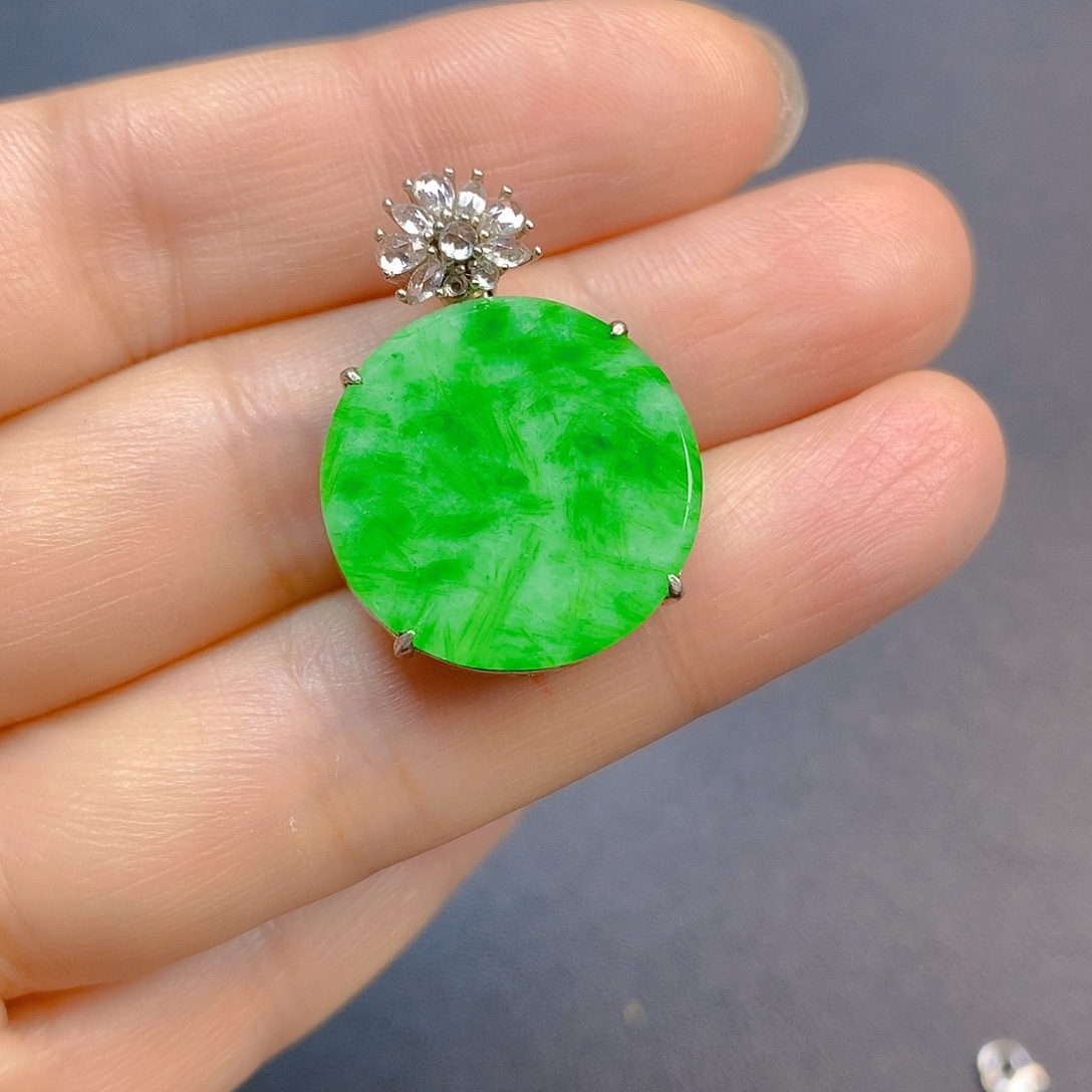 翡翠银S925镶嵌颈饰