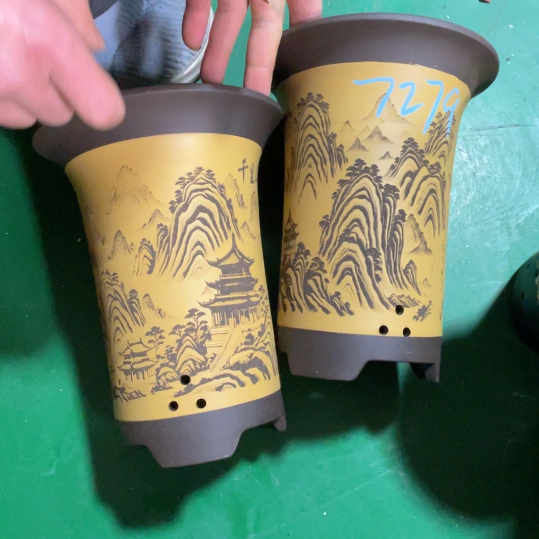 晴***琴紫砂花盆微瑕中号