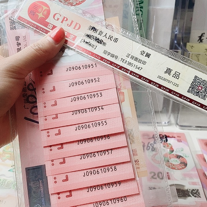 塑料蛇钞标十5张金马号090610951最后一张倒置