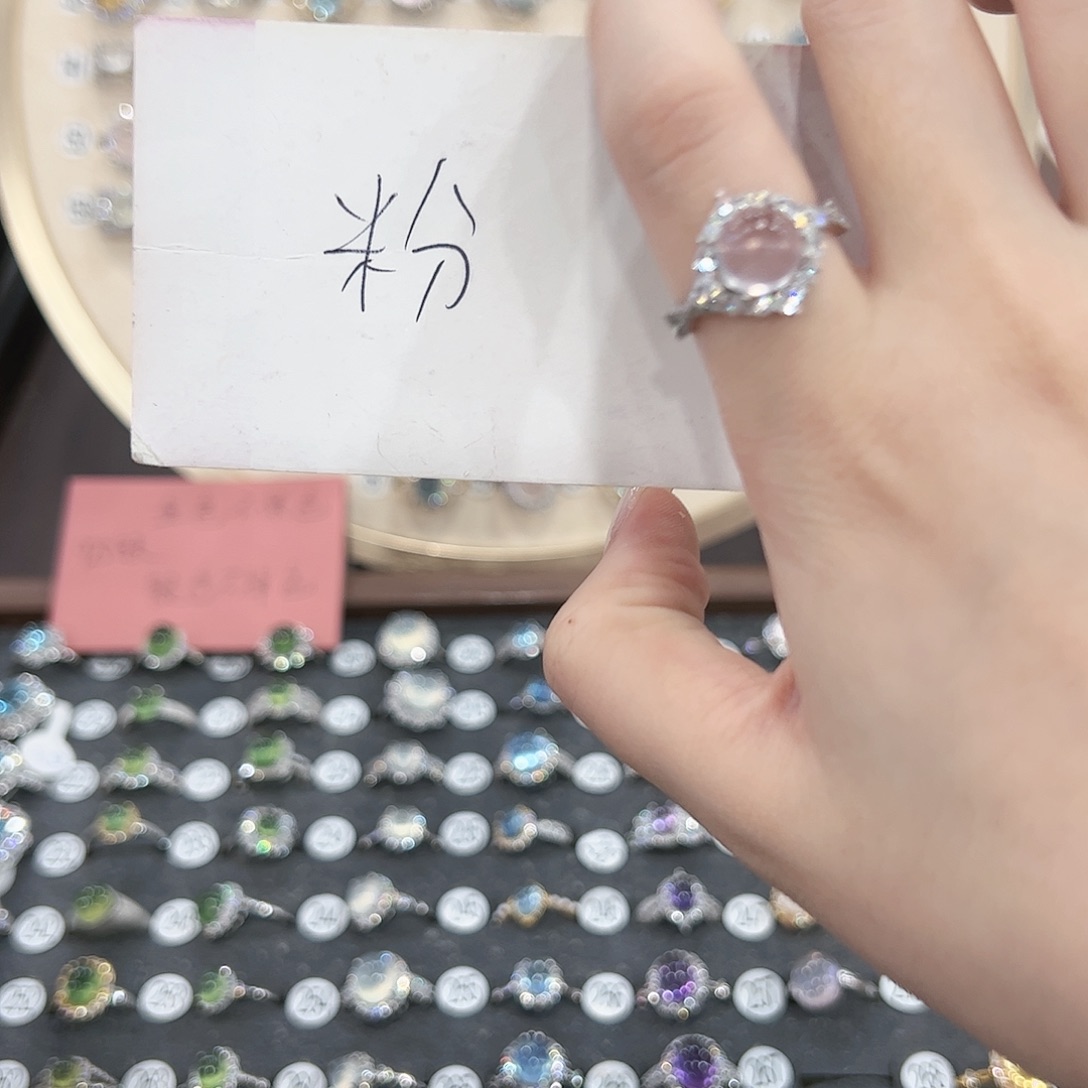 蛇纹石玉戒指银S925镶嵌l****e