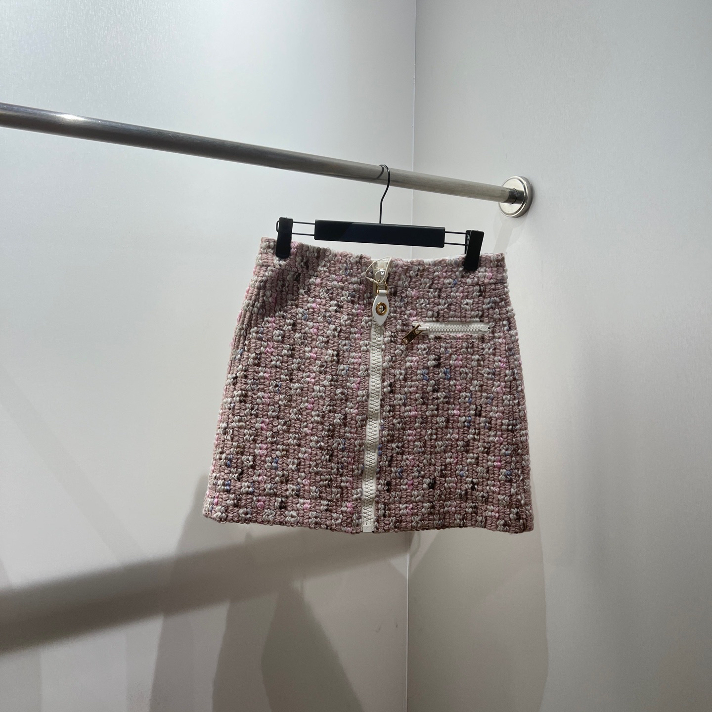 99新 LouisVuitton/路易威登 tob258 粗花徽标休闲短裙 34码 羊毛
